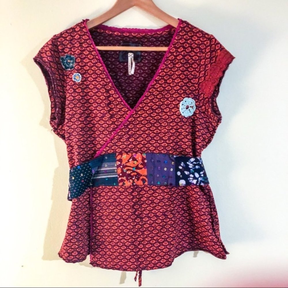 Free People Belted Wrap Top